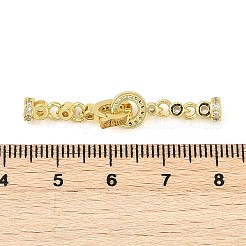Brass Micro Pave Clear Cubic Zirconia Fold Over Clasps&nbsp;KK-H202-19G