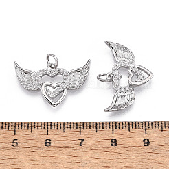 Brass Micro Pave Cubic Zirconia Pendants&nbsp;ZIRC-T016-03P
