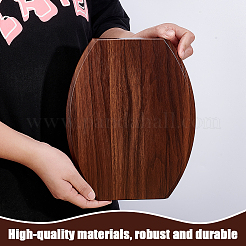 楕円形の木製メダルホルダー  ココナッツブラウン  250x198x15.5mm&nbsp;ODIS-WH0043-240