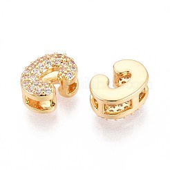 Brass Micro Pave Clear Cubic Zirconia Beads&nbsp;KK-T071-17G-C