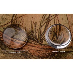 10mm Flat Back Cleared Glass Cabochons Transparent Dome Tile Jewelry Making Supplies for Photo Craft&nbsp;GGLA-PH0001-03D-B