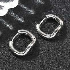 真鍮製フープピアス  プラチナメッキ  15x18x6mm&nbsp;EJEW-D320-12P