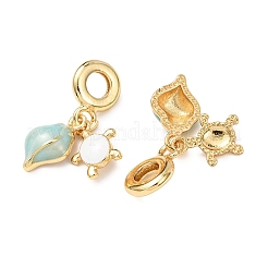 Ocean Brass Enamel European Dangle Charms&nbsp;KK-H278-06G