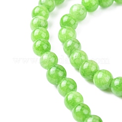天然石馬山ジェイドラウンドビーズ連売り  染め  薄緑  6mm  穴：1mm  約69個/連  15.7インチ&nbsp;X-G-D263-6mm-XS17