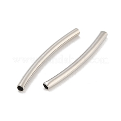 真鍮製カーブチューブビーズ  カドミウムフリー＆鉛フリー  プラチナ  20x1.5mm  穴：1mm&nbsp;KK-B120-04B-P