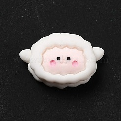 オペーク樹脂カボション  羊  ホワイト  16x24x7.5mm&nbsp;RESI-C013-02