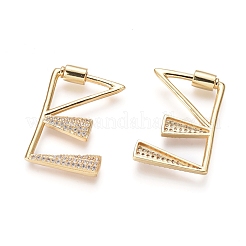 Brass Micro Pave Cubic Zirconia Screw Carabiner Lock Charms&nbsp;KK-I033-01G-E