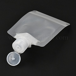 ペットのプラスチック製トラベルバッグ  マットスタイルの空の詰め替え可能なバッグ  キャップ付きの長方形  化粧品用  透明  13.4cm  容量：50ml（1.69液量オンス）&nbsp;LS-ABAG-I006-02B