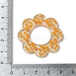 アクリルパーツ  花  オレンジ  38x38x2.5mm  穴：17.8mm&nbsp;OACR-O007-04B