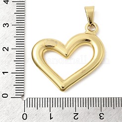 304ステンレスペンダント  ゴールドカラー  幾何学的なチャーム  ハート  28.5x29.5x3.5mm  穴：6.5x3.5mm&nbsp;STAS-C163-05B-G