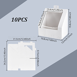 透明な PVC ウィンドウ付きの折りたたみ式厚紙製ギフト キャップ収納ボックス  長方形  ホワイト  19.8x12x19.8cm&nbsp;CON-WH0099-67A