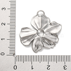304ステンレスペンダント  花のチャーム  ステンレス鋼色  27x26x3mm  穴：3mm&nbsp;STAS-M072-11A-P