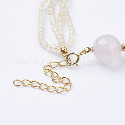 Natural Gold Rutilated Quartz Beaded Bracelets&nbsp;BJEW-I247-06-A