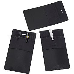 医師や看護師向けの長方形PUレザーポケットペンバッグ  ブラック  160x90x5mm&nbsp;AJEW-WH20060-95C