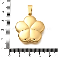 304ステンレスペンダント  花のチャーム  ゴールドカラー  33x30x7.5mm  穴：9.5x5mm&nbsp;LS-BJEW-H200-10G-02