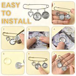 DIY Flat Round Alloy Commemorative Photo Pendants Making Kits&nbsp;DIY-FS0009-23