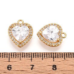 Brass Micro Pave Cubic Zirconia Charms&nbsp;KK-N261-117B-G