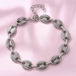 304 Stainless Steel Oval Link Chains Bracelets for Men & Women&nbsp;BJEW-D042-52P