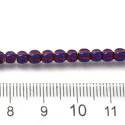 電気めっき合成非磁性ヘマタイト ビーズ 連売り  カボチャ  パープルメッキ  3.5~4x3.5mm  穴：0.8mm  約107~112個/連  15.75~15.91インチ（40~40.4cm）&nbsp;G-C154-A01-01F