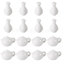 20個 2スタイルの磁器ミニチュア装飾品  マイクロランドスケープホームドールハウスアクセサリー  小道具の装飾のふりをする  ホワイト  12~18x18x11~13.5mm  10個/スタイル&nbsp;DJEW-TA0001-53