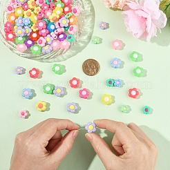 30Pcs Two Tone Opaque Acrylic Beads&nbsp;SACR-YW0001-83
