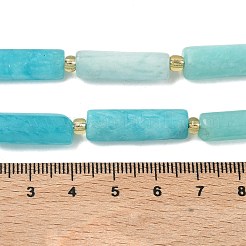 天然石アマゾナイトビーズ連売り  多面カット  コラム  シードビーズで  12~30x6~7mm  穴：1.2mm  約11~24個/連  15.55''~15.75''（39.5~40センチメートル）&nbsp;G-D353-A20