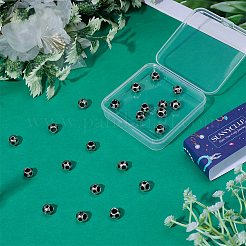 大きな穴のフットボール/サッカーボール合金エナメルヨーロピアンビーズ30個  スポーツビーズ  ブラック  9x8mm  穴：4.2mm&nbsp;MPDL-SC0001-12