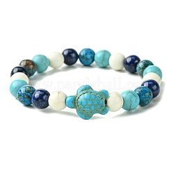 Summer Beach Turtle/Starfish Dyed Synthetic Turquoise Bracelets&nbsp;BJEW-JB10896