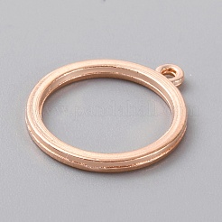 合金空枠ペンダント  UVレジンDIY用  エポキシ樹脂  プレスジュエリー  リング  ローズゴールド  20x17x1.5mm  穴：1.4mm  内径：13.5mm&nbsp;FIND-WH0111-499RG