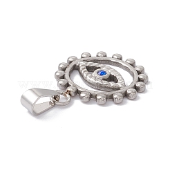 304ステンレスペンダント  サファイアラインストーン付き  ミックスカラー  24x20x2mm  穴：6.5x3mm&nbsp;STAS-A062-31