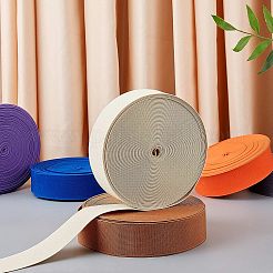 超幅広の厚手の平らなゴムバンド  ウェビング衣類縫製アクセサリー  ミディアムブルー  40mm&nbsp;EC-WH0016-B-S033