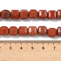 天然石レッドジャスパービーズ連売り  ファセットテーブルカットキューブ  8.5~9.8x8.5~9.8x8.5~9.8mm  穴：0.8~1.2mm  約45~46個/連  14.96~15.47インチ（38~39.3cm）&nbsp;G-C267-A19
