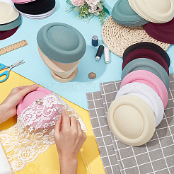 6Pcs 6 Colors Cloth Flat Round Fascinator Hat Base for Millinery&nbsp;AJEW-NB0005-57
