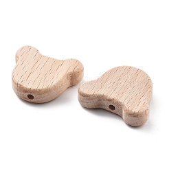 天然ブナ材の木製赤ちゃん用歯固めおもちゃ  新生児用歯固めリング  クマ  26x30x8mm  穴：3mm.&nbsp;LS-WOOD-D275-01C