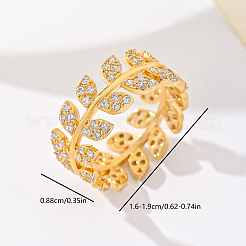 Brass Micro Pave Cubic Zirconia Finger Rings for Women&nbsp;UM5323-2