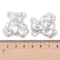 Ccbプラスチックカボション  クマ  プラチナ  31.5x31.5x11.5mm&nbsp;KY-C020-16D-P