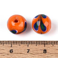 手作りランプワークビーズ  丸い尾とフェニックスの尾  ダークオレンジ  11.5~13mm  穴：1.2~2.5mm&nbsp;LAMP-T022-30A