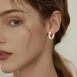 10Pcs 5 Styles Rack Plating Brass Beaded Huggie Hoop Earrings for Women&nbsp;KK-SC0008-04