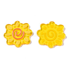 半透明のアクリルパーツ  3dプリント  花  ミックスカラー  33.5x34x3mm  穴：1.2mm&nbsp;TACR-T021-45