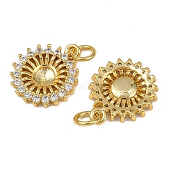 Brass Micro Pave Cubic Zirconia Pendants&nbsp;KK-I358-027G