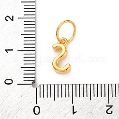丸カン付きスターリングシルバーレターチャーム925個  ゴールドカラー  文字S  10.5x5.5x2mm  穴：5mm&nbsp;LS-STER-R008-01G-S