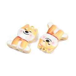 合金ペンダント  犬のチャーム  焼き付け塗料  オレンジ  20x17x5mm  穴：1.4mm&nbsp;FIND-E055-03B