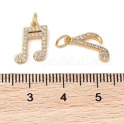 Rack Plating Brass Micro Pave Clear Cubic Zirconia Pendants&nbsp;KK-G507-02G