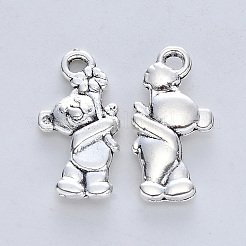 合金のチベット風チャーム  カドミウムフリー＆鉛フリー  クマ  アンティークシルバー  19x9.5x3mm  穴：1.6mm  約454個/500g&nbsp;TIBE-R316-045AS-RS