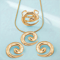 Vortex Alloy Pendant Necklace & Stud Earring & Cuff Bangle Sets&nbsp;FS-WGDE200-01