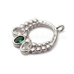 Brass Micro Pave Cubic Zirconia Pendants&nbsp;KK-P308-77P