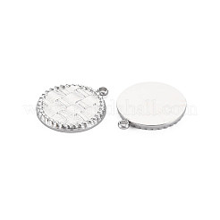 304ステンレスペンダント  フラットラウンド  ステンレス鋼色  13x11.5x1mm  穴：1.2mm&nbsp;STAS-N097-128P