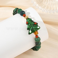 Handmade Lampwork Christmas Tree Bracelets&nbsp;BJEW-TA00758