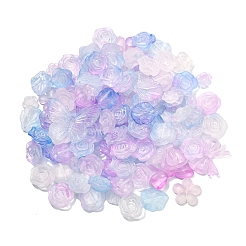 DIYジュエリー作りパーツキット  つや消しの透明な樹脂ビーズとチャームを含む  花と蝶と貝殻と蝶結び  ミックスカラー  12~31x12~41x3~7mm  穴：1~1.6mm  約100個/100g&nbsp;DIY-CJC0002-010