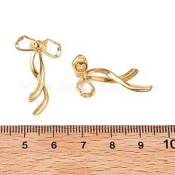 304ステンレススチールスタッドピアス  蝶結び  18KGP本金メッキ  26.5x16.5mm&nbsp;LS-EJEW-I318-02G-01